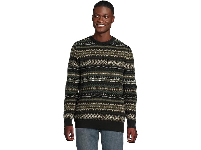 (取寄) バブアー メンズ ケース フェア アイル クルー ネック セーター Barbour men Case Fair Isle Crew Neck Sweater Black Marl