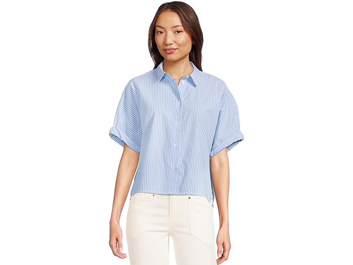 (取寄) リラ P レディース ストライプド ボクシー ボタン ダウン Lilla P women Striped Boxy Button Down Malibu Stripe