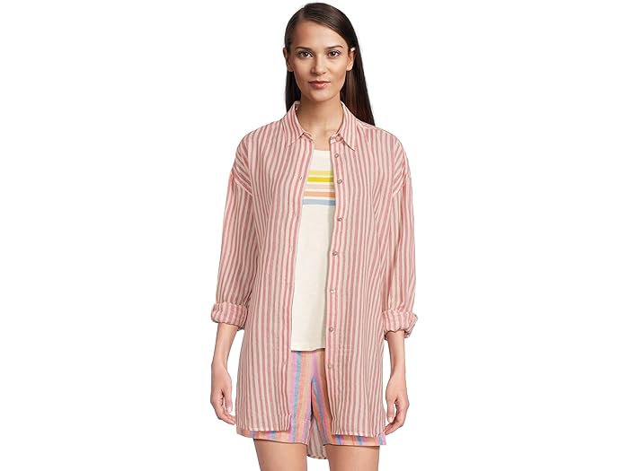 (取寄) ファリティ レディース ヘイズ シャツドレス Faherty women Haze Shirtdress Rose Watercolor Stripe