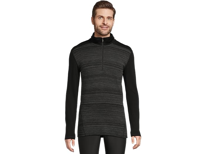 (取寄) スマートウール メンズ クラシック サーマル メリノ ベース レイヤー 1/4 ジップ Smartwool men Classic Thermal Merino Base Layer 1/4 Zip Black Color Shift