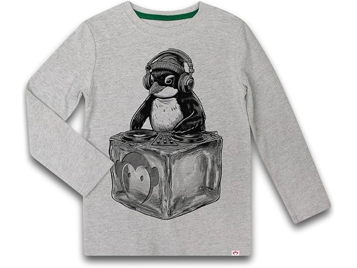 (取寄) アパマンキッズ ボーイズ ペンギン DJ グラフィック ロング スリーブ ティー (トドラー/リトル キッド/ビッグ キッド) Appaman Kids boys Penguin DJ Graphic Long Sleeve Tee (Toddler/Little Kid/Big Kid) Heather Mist