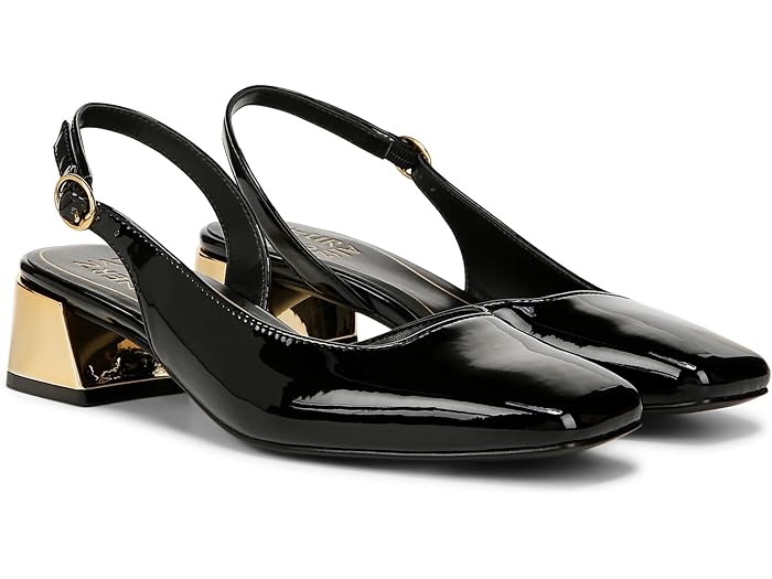 (取寄) ナチュラライザー レディース ジェイラ ロウ ヒール スリングバック ドレス シューズ Naturalizer women Jayla Low Heel Slingback Dress Shoes Black Faux Leather