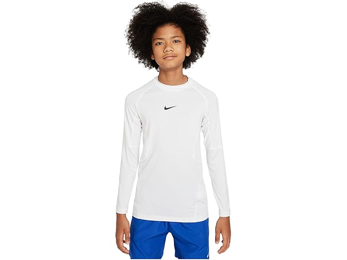 (取寄) ナイキ キッズ ボーイズ プロ ドライ-フィット ロング スリーブ トップ (リトル キッド/ビッグ キッド) Nike Kids boys Pro Dri-fit Long Sleeve Top (Little Kid/Big Kid) White/Black