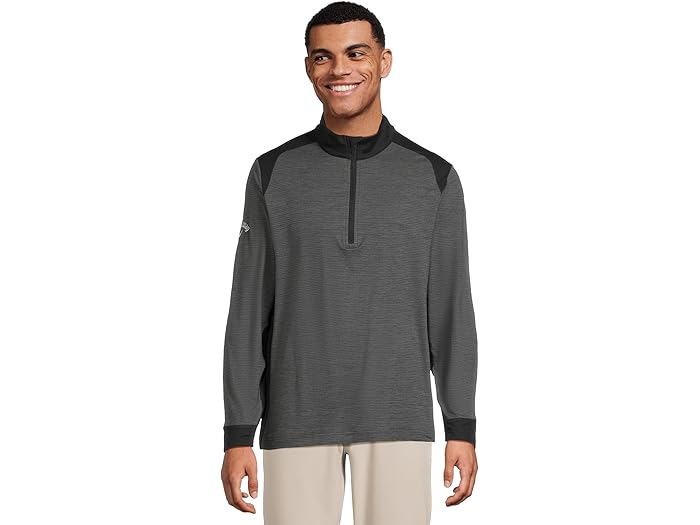 (取寄) キャロウェイ メンズ ソフト タッチ ブロック ロング スリーブ ゴルフ ベース レイヤー Callaway men Soft Touch Blocked Long Sleeve Golf Base Layer Black Heather