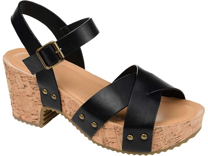 (取寄) ジュルネ コレクション レディース コンフォート フォーム ヴァレンティーナ サンダル Journee Collection women Comfort Foam Valentina Sandals Black