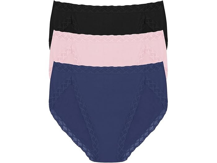 (取寄) ナトリ レディース ブリス フレンチ カット 3-パック Natori women Bliss French Cut 3-Pack Ink/Pink Velvet/Black
