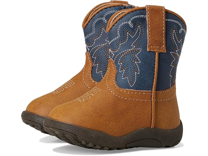 (取寄) ローパー キッズ ボーイズ カウベビー ヘリテージ (インファント/トドラー) Roper Kids boys Cowbaby Heritage (Infant/Toddler) Tan Vamp With Navy Faux Leather Shaft