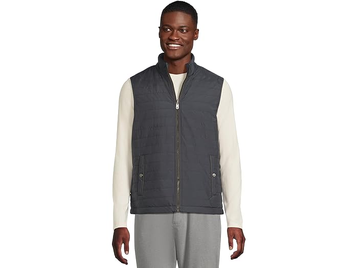 (取寄) ジョンストン&マーフィー メンズ リバーシブル ベスト Johnston & Murphy men Reversible Vest Navy/Navy Herringbone