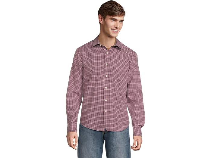 (取寄) アンタックイット メンズ ロング スリーブ パフォーマンス シャツ UNTUCKit men Long Sleeve Performance Delune Shirt Maroon
