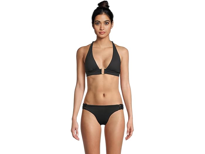 (取寄) ベッカ レディース モダン エッジ リブ ミラ バックル ホルター トップ BECCA women Modern Edge Rib Mira Buckle Halter Top Black