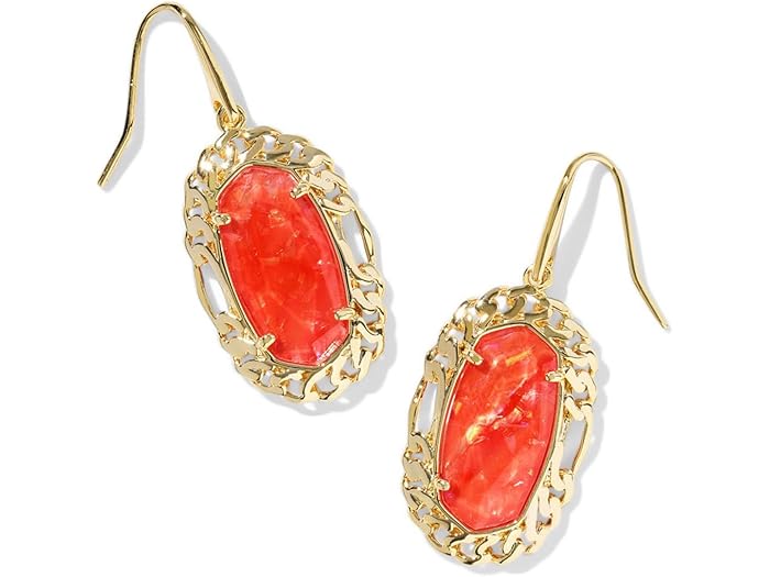 (取寄) ケンドラスコット レディース ダニー フィガロ フレーム ドロップ イヤリングス Kendra Scott women Dani Figaro Frame Drop Earrings Gold Papaya Iridescent Mother Of Pearl