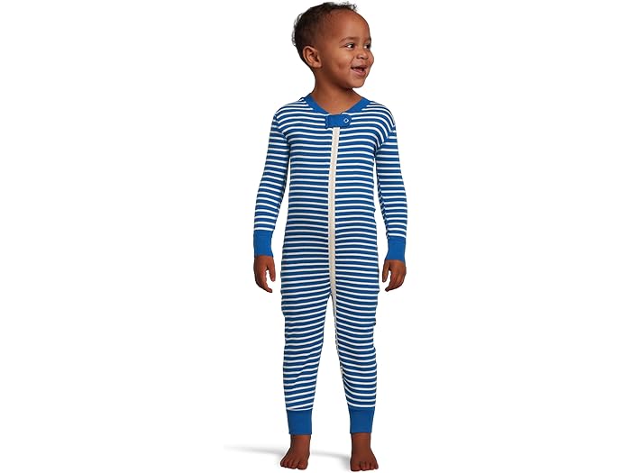 (取寄) ボーイズ ストライプド 2-ウェイ ジップ スリーパー (インファント/トドラー) Hanna Andersson boys Striped 2-Way Zip Sleeper (Infant/Toddler) Baltic Blue/Ecru