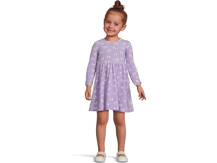 (取寄) ガールズ ロング スリーブ プレータイム ドレス イン (インファント/トドラー) Hanna Andersson girls Long Sleeve Playtime Dress in HannaSoft (Infant/Toddler) Cute Cats On Purple