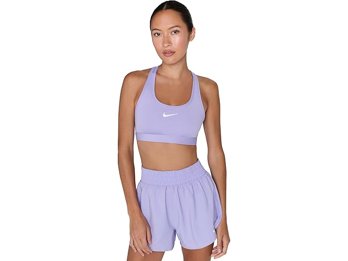 (取寄) ナイキ レディース スウォッシュ ミディアム サポート ブラ Nike women Swoosh Medium Support Bra Lilac Ice/White