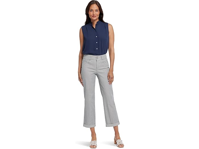 (取寄) エヌワイディージェイ レディース ベイリー クロップ NYDJ women Bailey Crop Luarca Stripe