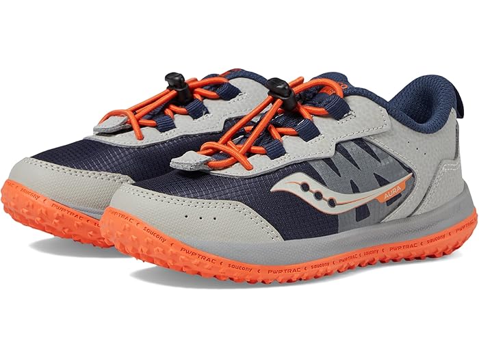 (取寄) サッカニー キッズ キッズ オーラ KDZ (リトル キッズ/ビッグ キッズ) Saucony Kids kids Aura KDZ (Little Kids/Big Kids) Grey/Orange/Navy