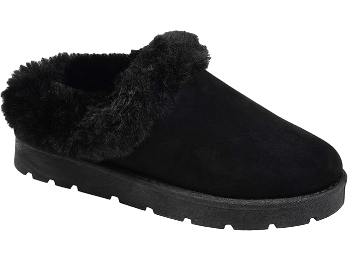 (取寄) ジュルネ コレクション レディース フォー ファー トリム ウィスプ スリッパ Journee Collection women Faux Fur Trim Whisp Slipper Black