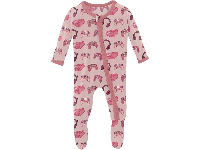 (取寄) キッキー パンツ キッズ キッズ プリント マフィン ラッフル フッティー ウィズ 2 ウェイ ジッパー (インファント) Kickee Pants Kids kids Print Muffin Ruffle Footie with 2 Way Zipper (Infant) Baby Rose Gamer