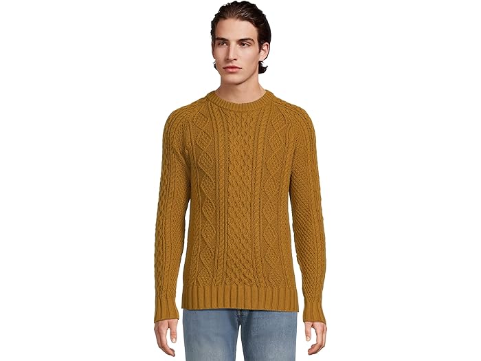 (取寄) エルエルビーン メンズ シグニチャー コットン フィッシャーマン セーター L.L.Bean men Signature Cotton Fisherman Sweater Brassy Olive