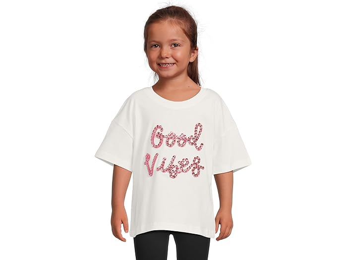 (取寄) ガールズ クリスタル グッド バイブス T-シャツ (トドラー/リトル キッド/ビッグ キッド) Lola and The Boys girls Crystal Good Vibes T-Shirt (Toddler/Little Kid/Big Kid) White