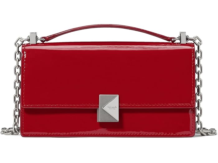 (取寄) ケイトスペード レディース デコ パテント レザー ミニ フラップ チェイン クロスボディ Kate Spade New York women Deco Patent Leather Mini Flap Chain Crossbody Dark Scarlet 47,952円