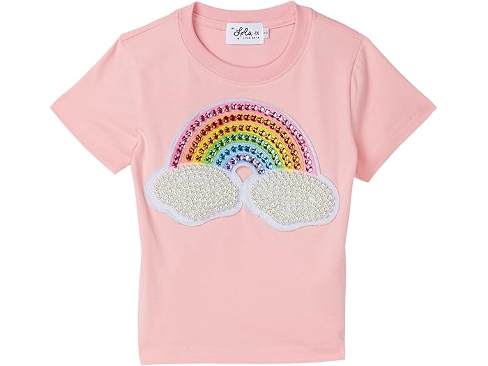 (取寄) ガールズ ピンク レインボー パール パッチ T-シャツ (トドラー/リトル キッド/ビッグ キッド) Lola and The Boys girls Pink Rainbow Pearl Patch T-Shirt (Toddler/Little Kid/Big Kid) Pink