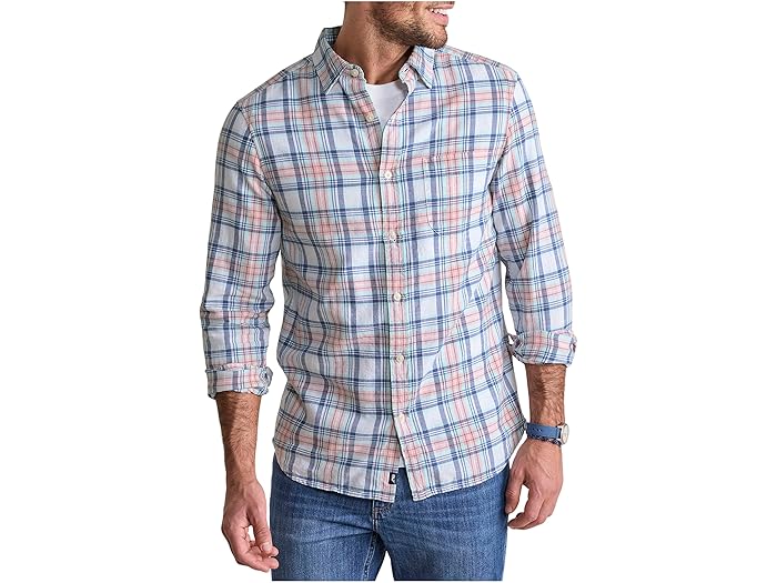 (取寄) ヴィンヤードヴァインズ メンズ フォリー ビーチ プレイド アイランド スラブ シャツ Vineyard Vines men Folly Beach Plaid Island Slub Shirt Peaches/Cream