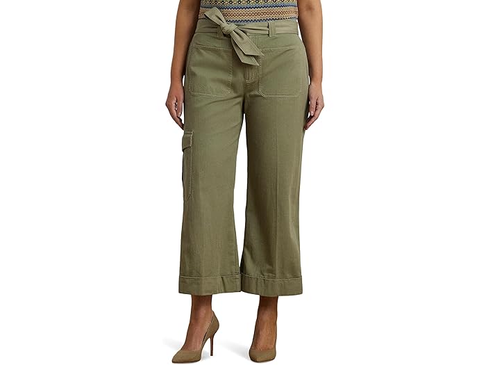 (取寄) ローレン ラルフローレン レディース プラス サイズ アンクル カーゴ Lauren Ralph Lauren women Plus Size Zabrenah Ankle Cargo Sage Green