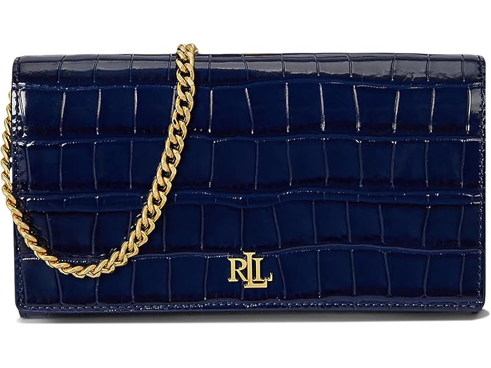 (取寄) ローレン ラルフローレン レディース クロック-エンボスド ミディアム アデア リ クロスボディ Lauren Ralph Lauren women Croc-embossed Medium Adair Ii Crossbody Refined Navy