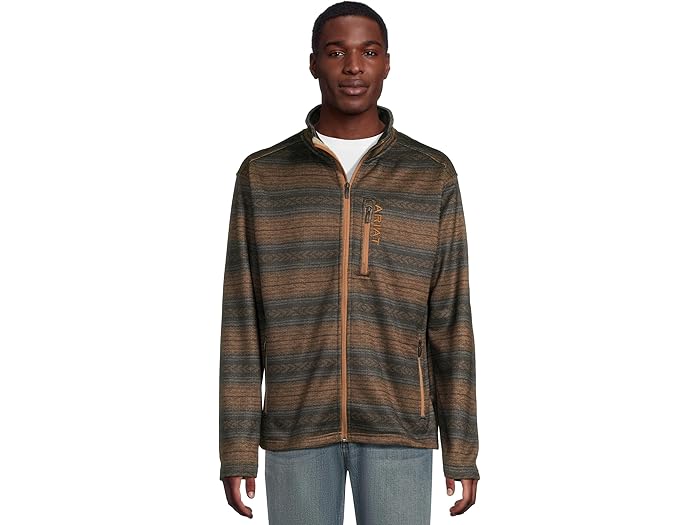 (取寄) アリアット メンズ コールドウェル フル ジップ セーター Ariat men Caldwell Full Zip Sweater Light Brown Southwest