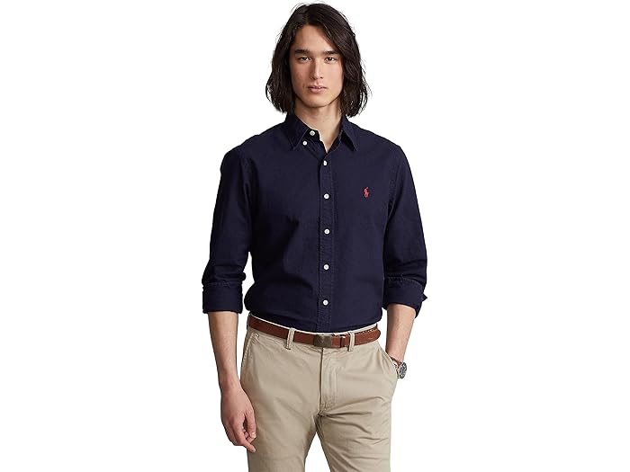 (取寄) ラルフローレン メンズ クラシック フィット ガーメント ダイ オックスフォード シャツ Polo Ralph Lauren men Classic Fit Garment Dyed Oxford Shirt RL Navy