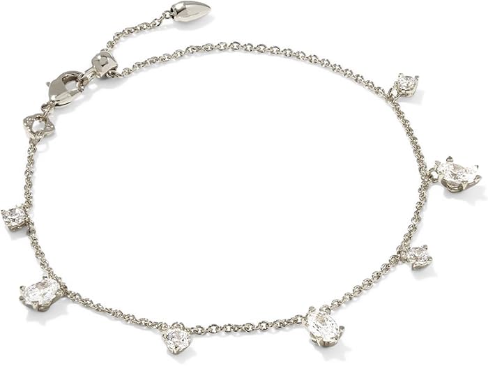 (取寄) ケンドラスコット レディース ケイリン デリケート チェイン ブレスレット Kendra Scott women Cailin Delicate Chain Bracelet Silver White CZ