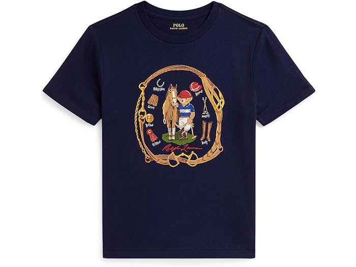 (取寄) ラルフローレン キッズ ボーイズ ポロ ベアー コットン ジャージ ティー (ビッグ キッド) Polo Ralph Lauren Kids boys Polo Bear Cotton Jersey Tee (Big Kid) Newport Navy