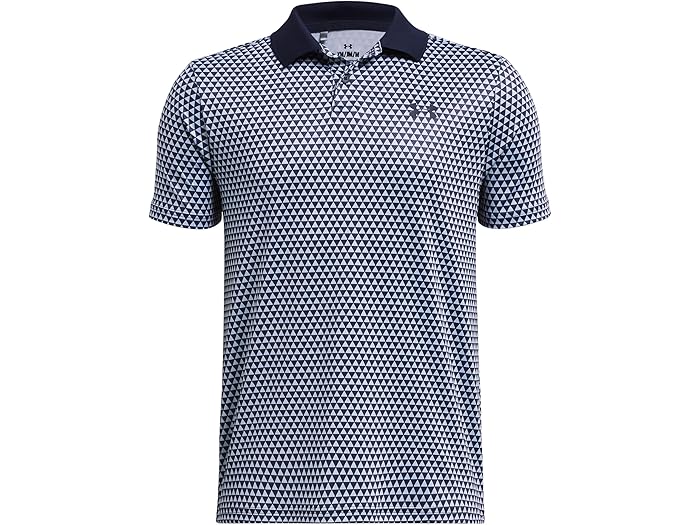 (取寄) アンダーアーマー キッズ ボーイズ マッチプレー プリンテッド ゴルフ ポロ Under Armour Kids boys Matchplay Printed Golf Polo Celeste/Midnight Navy/Midnight Navy