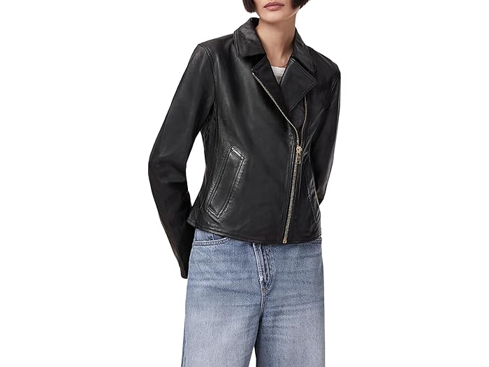(取寄) オールセインツ レディース ヴェラ バイカー AllSaints women Vela Biker Black/Gold