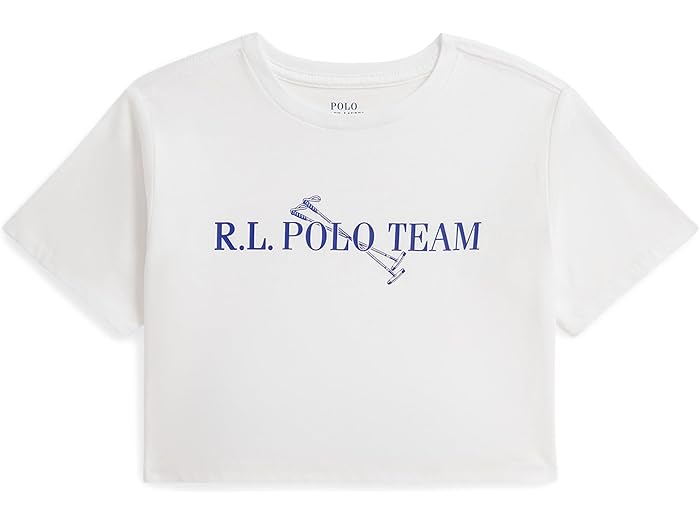 (取寄) ラルフローレン キッズ ガールズ ポロ チーム コットン ジャージ ボクシー ティー (トドラー/リトル キッド) Polo Ralph Lauren Kids girls Polo Team Cotton Jersey Boxy Tee (toddler/Little Kid) White