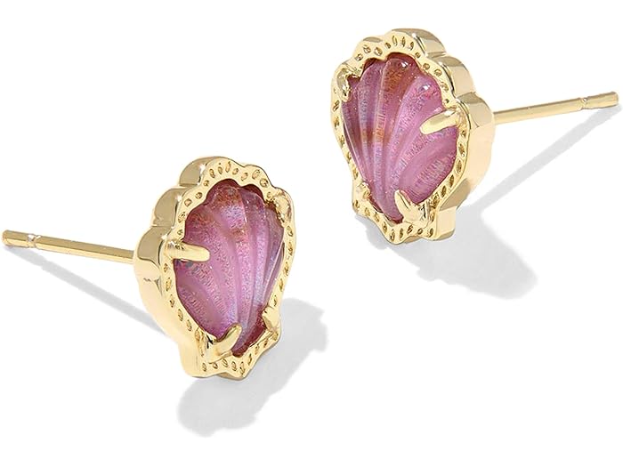 (取寄) ケンドラスコット レディース ブライン シェル スタッズ イヤリング Kendra Scott women Brynne Shell Stud Earring Gold Purple Iridescent Abalone Illusion
