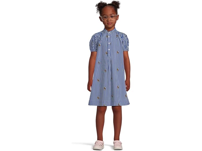 (取寄) ラルフローレン キッズ ガールズ ポロ ベアー ストライプド コットン ポプリン ドレス (トドラー/リトル キッド) Polo Ralph Lauren Kids girls Polo Bear Striped Cotton Poplin Dress (toddler/Little Kid) Equestrian Bearstripe 19,085円