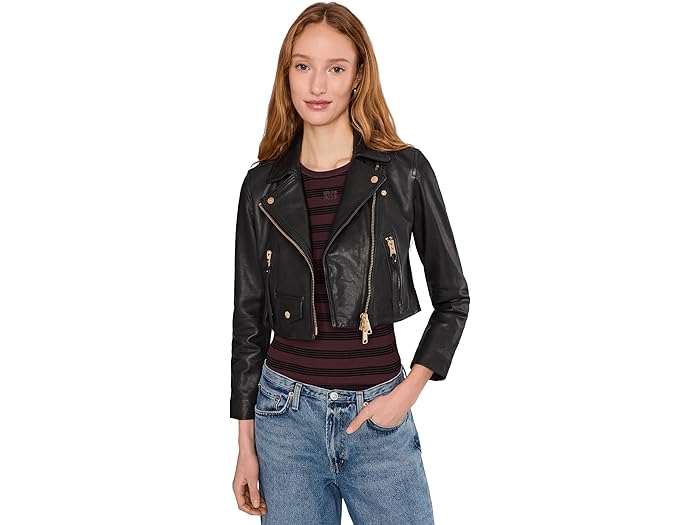 (取寄) オールセインツ レディース エローラ バイカー AllSaints women Elora Biker Black/Gold