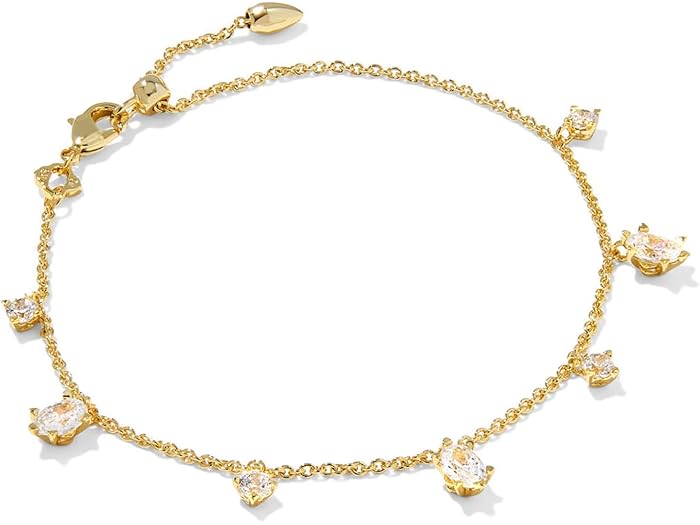 (取寄) ケンドラスコット レディース ケイリン デリケート チェイン ブレスレット Kendra Scott women Cailin Delicate Chain Bracelet Gold White CZ