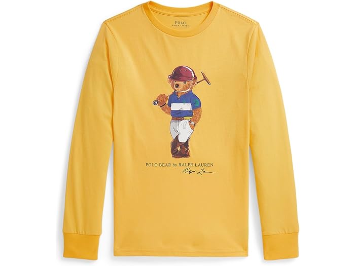 (取寄) ラルフローレン キッズ ボーイズ ポロ ベアー コットン ロング-スローブ ティー (ビッグ キッド) Polo Ralph Lauren Kids boys Polo Bear Cotton Long-Sleeve Tee (Big Kid) Chrome Yellow
