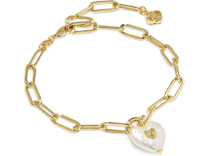 (取寄) ケンドラスコット レディース サシャ ハート デリケート チェイン ブレスレット Kendra Scott women Sasha Heart Delicate Chain Bracelet Gold Freshwater Cultured Pearl