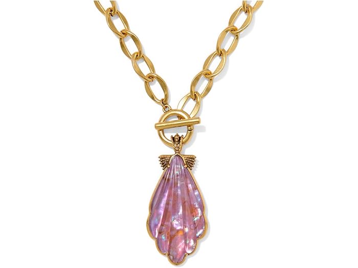 (取寄) ケンドラスコット レディース アレクサ ステイトメント ネックレス Kendra Scott women Alexa Statement Necklace Vintage Gold Purple Iridescent Abalone Illusion
