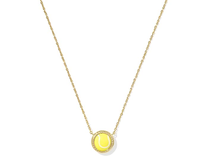 (取寄) ケンドラスコット レディース テニス ショート ペンダント ネックレス Kendra Scott women Tennis Short Pendant Necklace Gold Chartreuse Magnesite