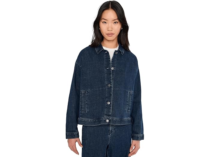 (取寄) アイリーン フィッシャー レディース コットン ストレッチ デニム クラシック カラー ジャケット Eileen Fisher women Cotton Stretch Denim Classic Collar Jacket Medium Indigo