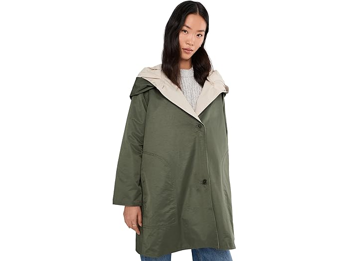 (取寄) アイリーン フィッシャー レディース コットン ナイロン リバーシブル フーデット コート Eileen Fisher women Cotton Nylon Reversible Hooded Coat Bayleaf