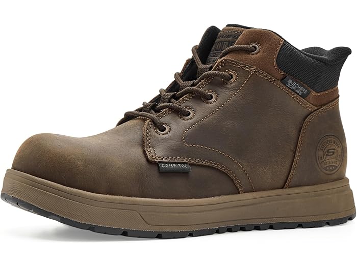 (取寄) スケッチャーズ ワーク メンズ コンプ トゥ SKECHERS Work men Declon Comp Toe Brown