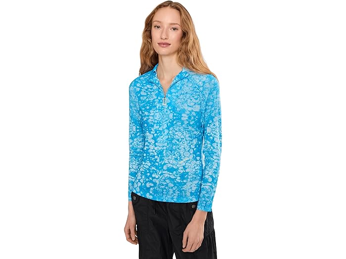 (取寄) ジェイミー サドック レディース バブルズ プリント ロング スリーブ サンセンス 1/4 ジップ トップ Jamie Sadock women Bubbles Print Long Sleeve Sunsense 1/4 Zip Top Bonamassa Blue