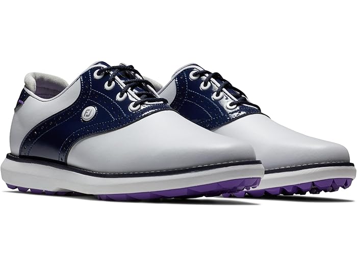 (取寄) フットジョイ レディース トラディションズ スパイクレス ゴルフ シューズ - プリビアス シーズン FootJoy women Traditions Spikeless Golf Shoes - Previous Season White/Navy/Purple 20,973円