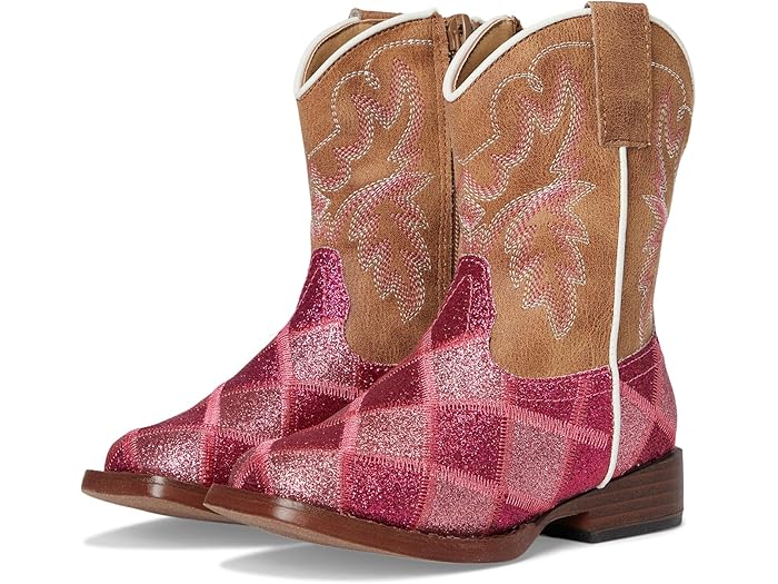 (取寄) ローパー キッズ ガールズ グリッター ブロックス (トドラー) Roper Kids girls Glitter Blocks (Toddler) Pink/Light Pink Glitter Patchwork Vamp